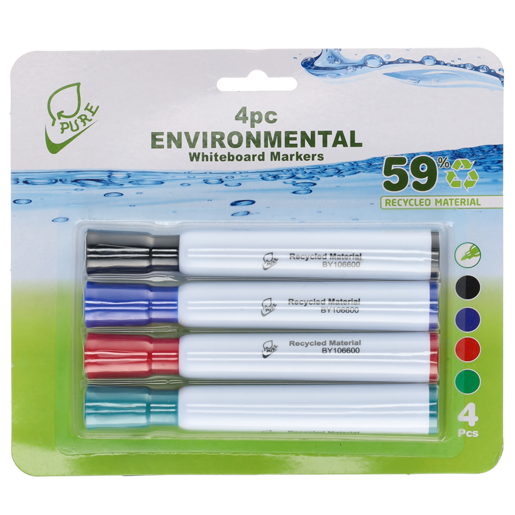 Pure Whiteboard Marker 4 Pack (Colour May Vary)