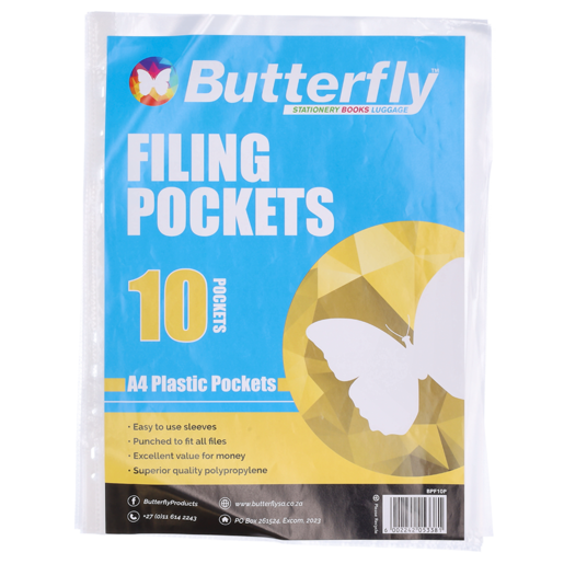 Butterfly A4 Filing Pockets 10 Pack