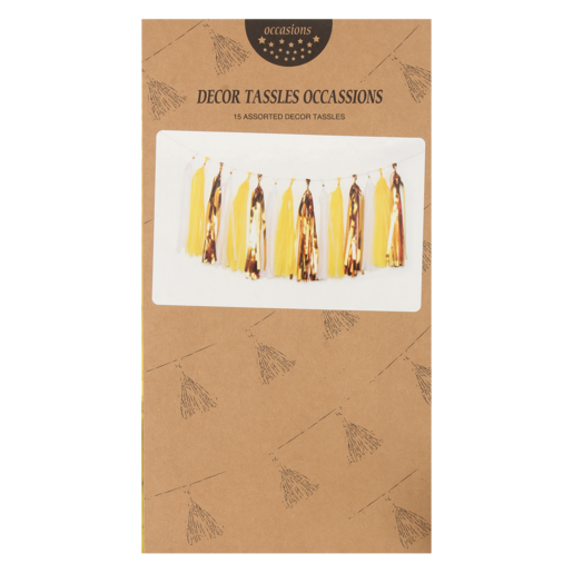 Occasions Yellow, White & Gold Decor Tassels 15 Pack