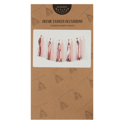 Occasions Pink, White & Rose Gold Decor Tassels 15 Pack