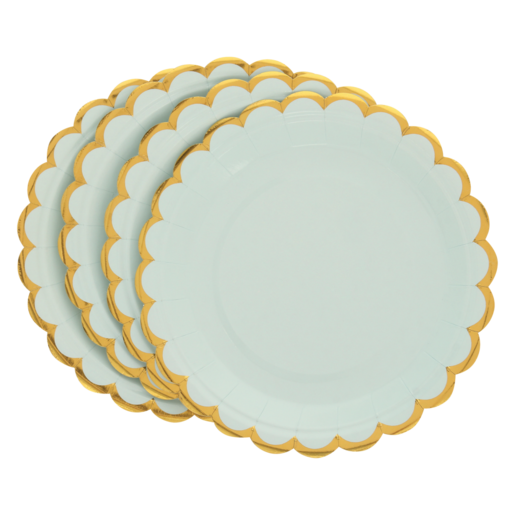 Occasions Blue & Gold Paper Side Plates 8 Pack
