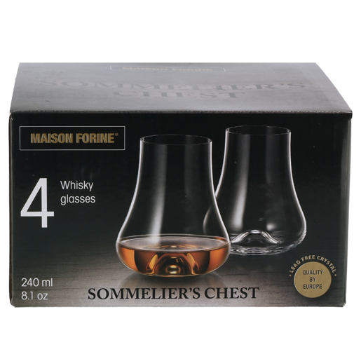 Maison Forine Sommelier's Chest Whisky Glass Set 4 Piece 240ml
