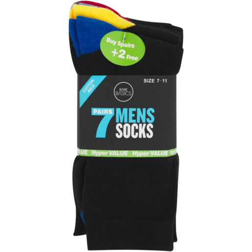 Bare Basics Mens Anklet Socks 7 Pair (Colour May Vary)