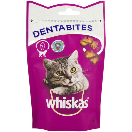 Whiskas Chicken Flavoured Dentabites Cat Treats Pouch 50g