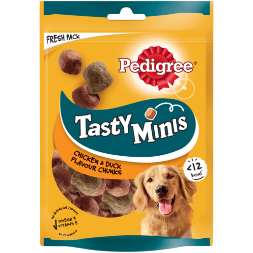 Pedigree Tasty Minis Dog Treats Chicken & Duck Chewy Chunks 130g