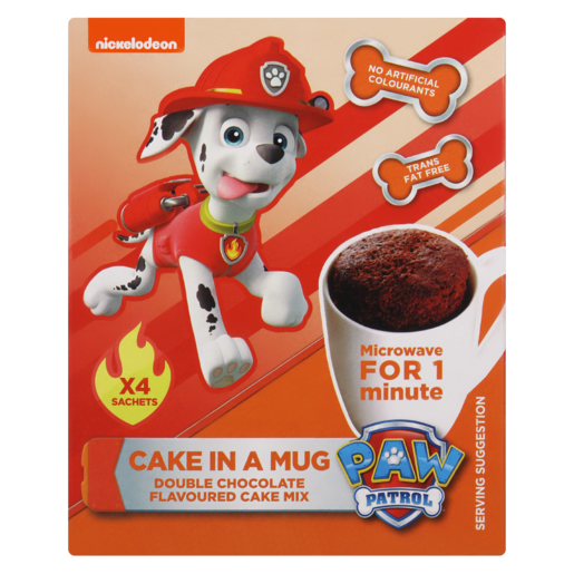PAW Patrol Double Chocolate Cake In A Mug 4 Pack