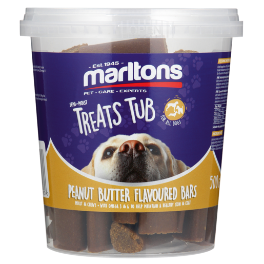 Marltons Peanut Butter Flavoured Bars Treats Tub 500g