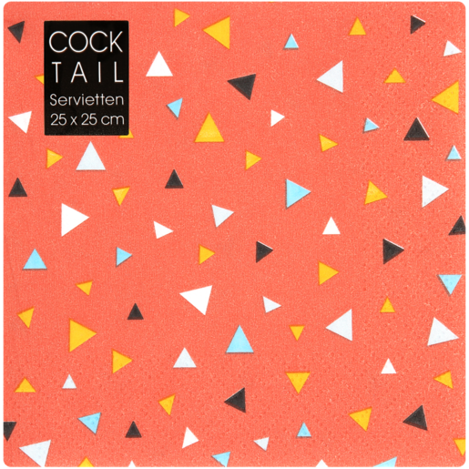 Cocktail Triangle 3 Ply Napkins 20 Pack