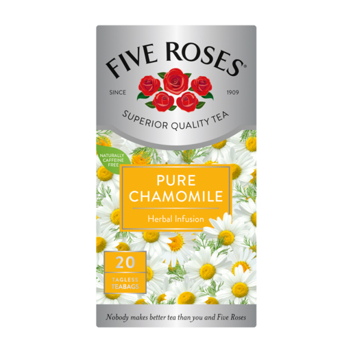 Five Roses Pure Chamomile Tagless Teabags 20 Pack