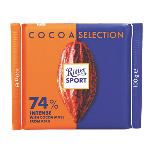 Ritter Sport 74% Intense Cacao Chocolate Slab 100g