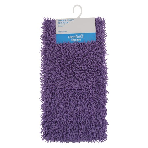Essentials Purple Tumble Twist Bath Mat 50 x 70cm