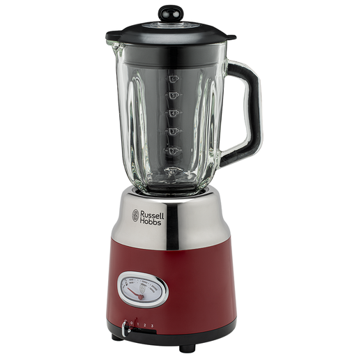 Russell Hobbs Retro Style 6-Cup Blender, Glass Jar, Red, BL3100RDR