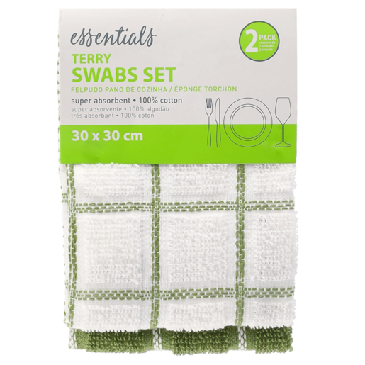 Essentials Terry Swab Set 2 Piece (Colour May Vary)