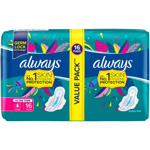 Always Ultra Thin Long Sanitary Pads 16 Pack