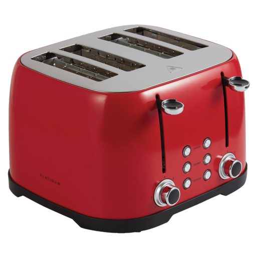 Platinum Red Classic 4 Slice Toaster