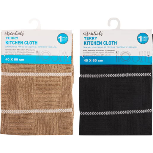 Essentials Terry Kitchen Cloth (Colour May Vary)