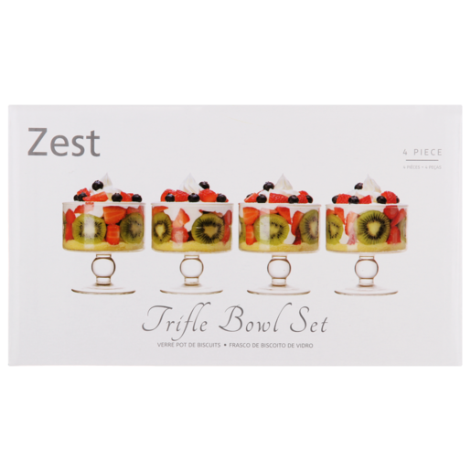 Zest Glass Trifle Bowl Set 4 Piece