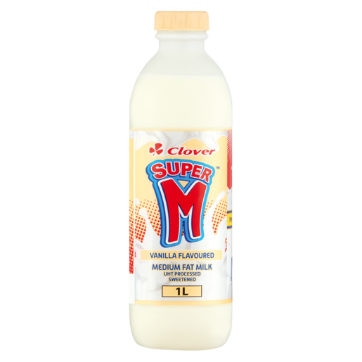 Super M Vanilla Flavoured Medium Fat Milk 1L