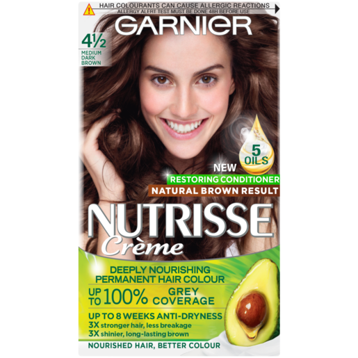 Garnier Nutrisse Crème Medium Dark Brown Permanent Nourishing Hair Colour