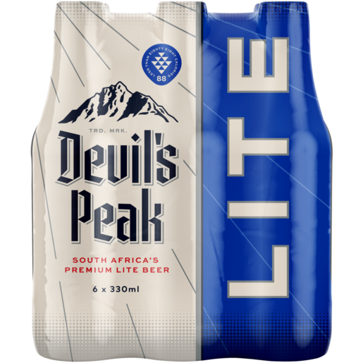 Devil's Peak Lite Beer Bottles 6 x 330ml 