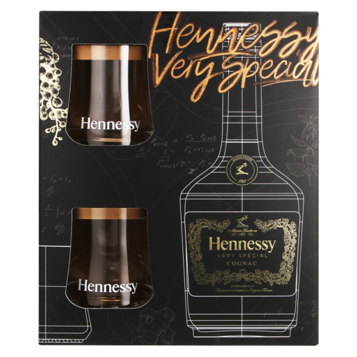 Hennessy V.S. Cognac 750ml & 2 Glasses Gift Pack