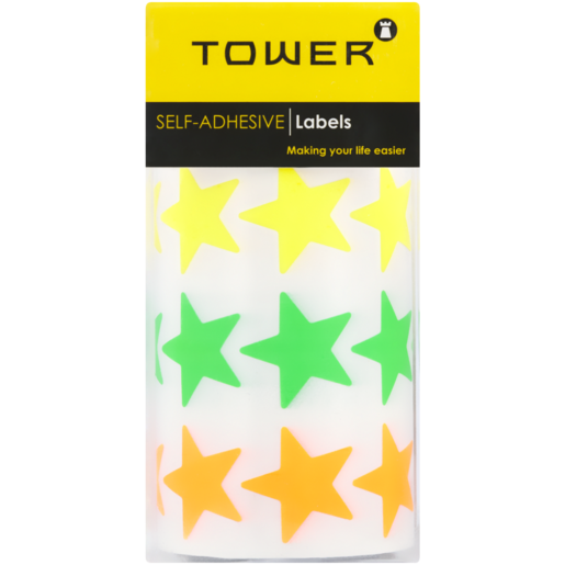 TOWER Multicoloured Fluorescent Self Adhesive Star Stickers 700 Piece