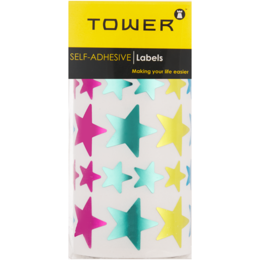 TOWER Multicoloured Metallic Self Adhesive Star Stickers 1075 Piece
