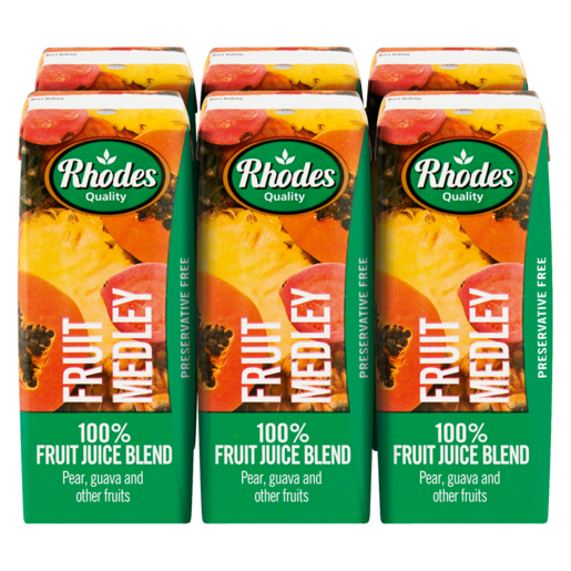 Rhodes 100% Fruit Medley Fruit Juice Blend 6 x 200ml