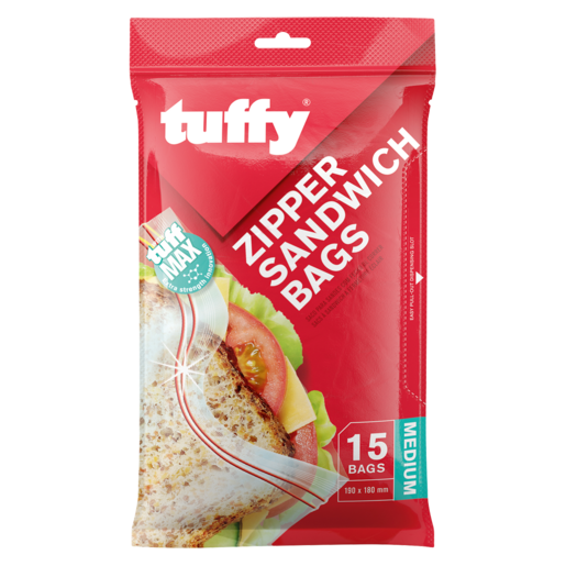 Tuffy Zipper Sandwich Bags 15 Pack