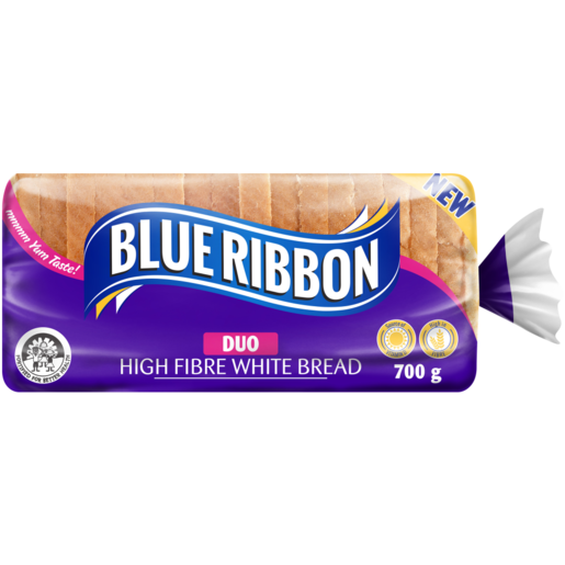 Blue Ribbon Duo High Fibre White Bread 700g