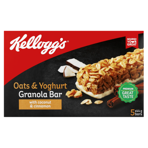 Kellogg's Oats & Yoghurt Granola Bar With Coconut & Cinnamon 5 x 44g