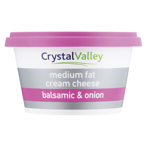 Crystal Valley Medium Fat Balsamic & Onion Cream Cheese 175g