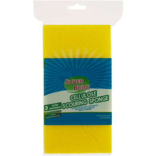 Super Brite Cellulose Scouring Sponge 3 Pack