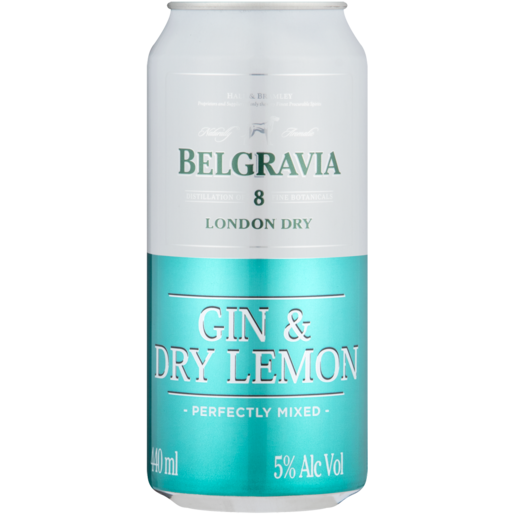 Belgravia London Dry Gin & Dry Lemon Can 440ml