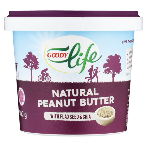 Goody Life Natural Peanut Butter with Flaxseed & Chia 500g