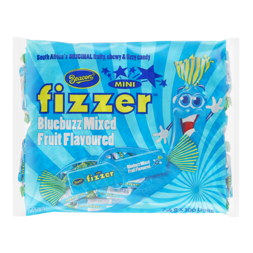 Beacon Blue Buzz Mixed Fruit Flavoured Mini Fizzers 100 Pack, Chocolates &  Sweet Party Packs, Chocolates & Sweets, Food Cupboard, Food