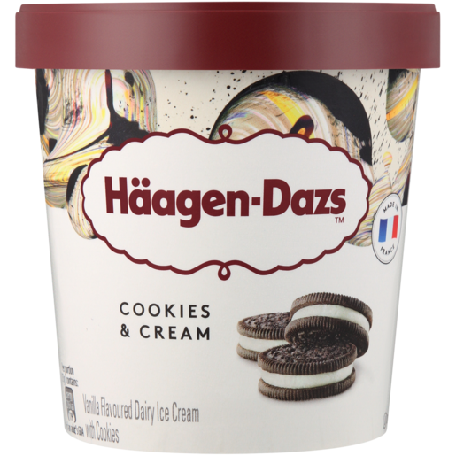 Häagen-Dazs Cookies & Cream Flavoured Ice Cream Tub 460ml