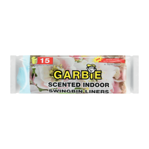 Garbie 15 Pack Scented Indoor Swingbin Liners 600mm x 750mm