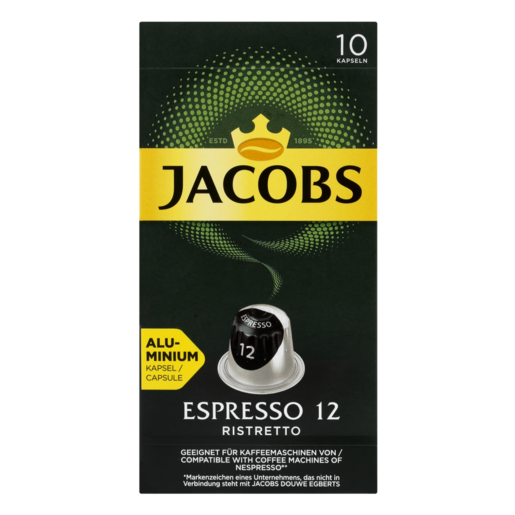 Jacobs Espresso 12 Ristretto Coffee Capsules 10 Pack