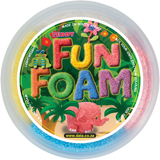 Teddy Neon Fun Foam Tub 4 x 15g