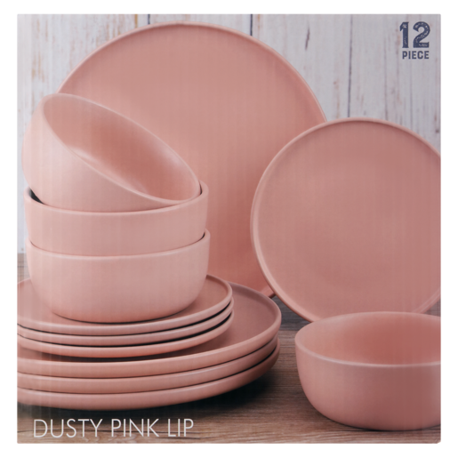 Dusty Pink Dinner Set 12 Piece