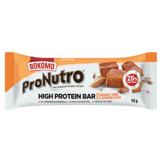 ProNutro Caramel Choc Flavoured High Protein Bar 50g