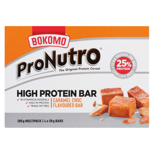 ProNutro Caramel Choc Flavoured High Protein Bar Pack 4 x 50g