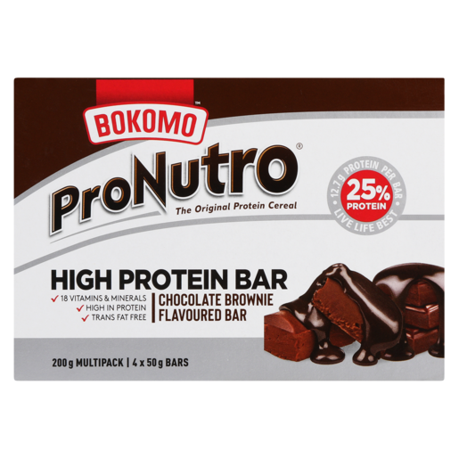 ProNutro Chocolate Brownie Flavoured High Protein Bar Pack 4 x 50g