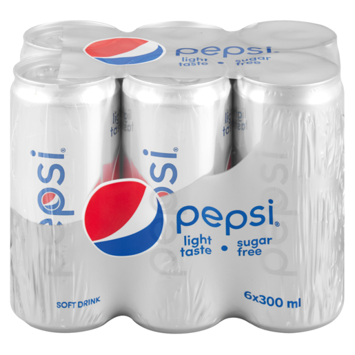 Pepsi Light Soft Drink 6 x 300ml