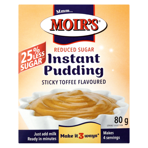 Moir's Reduced Sugar Sticky Toffee Flavoured Instant Puddling 80g