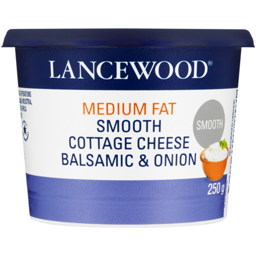 LANCEWOOD Balsamic & Onion Medium Fat Smooth Cottage Cheese 250g 