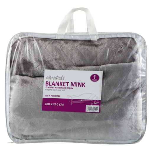 Essentials Grey Embossed Mink Blanket 200 x 220cm
