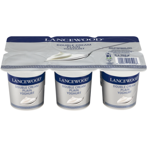 LANCEWOOD Plain Double Cream Yoghurt 6 x 100g