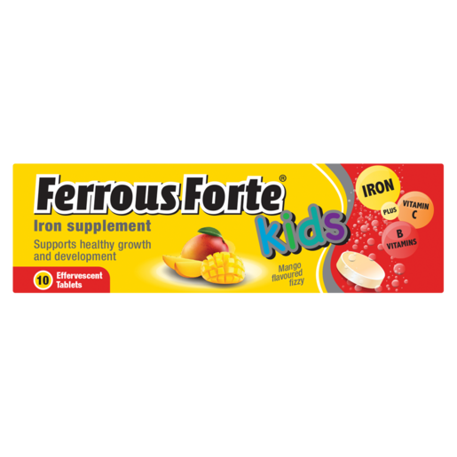 Ferrous Forte Kids Iron Supplement Tablets 10 Pack